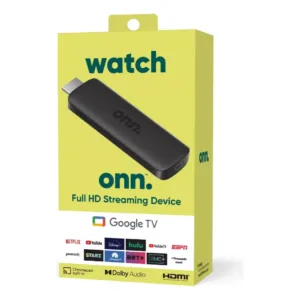 Onn 2k FHD Streaming Stick Con Google TV Color Negro Tipo De Control Remoto De Voz